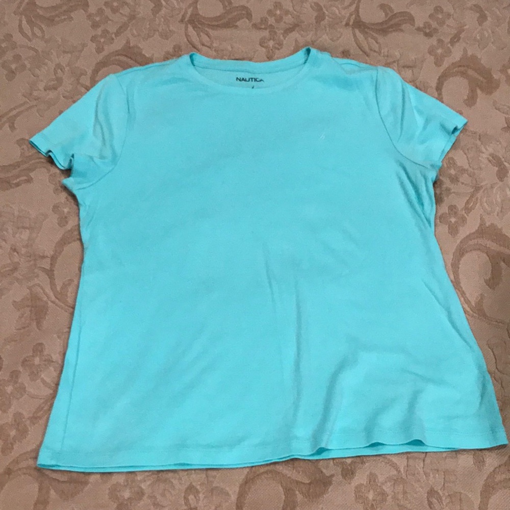 Women’s aqua Nautica tee